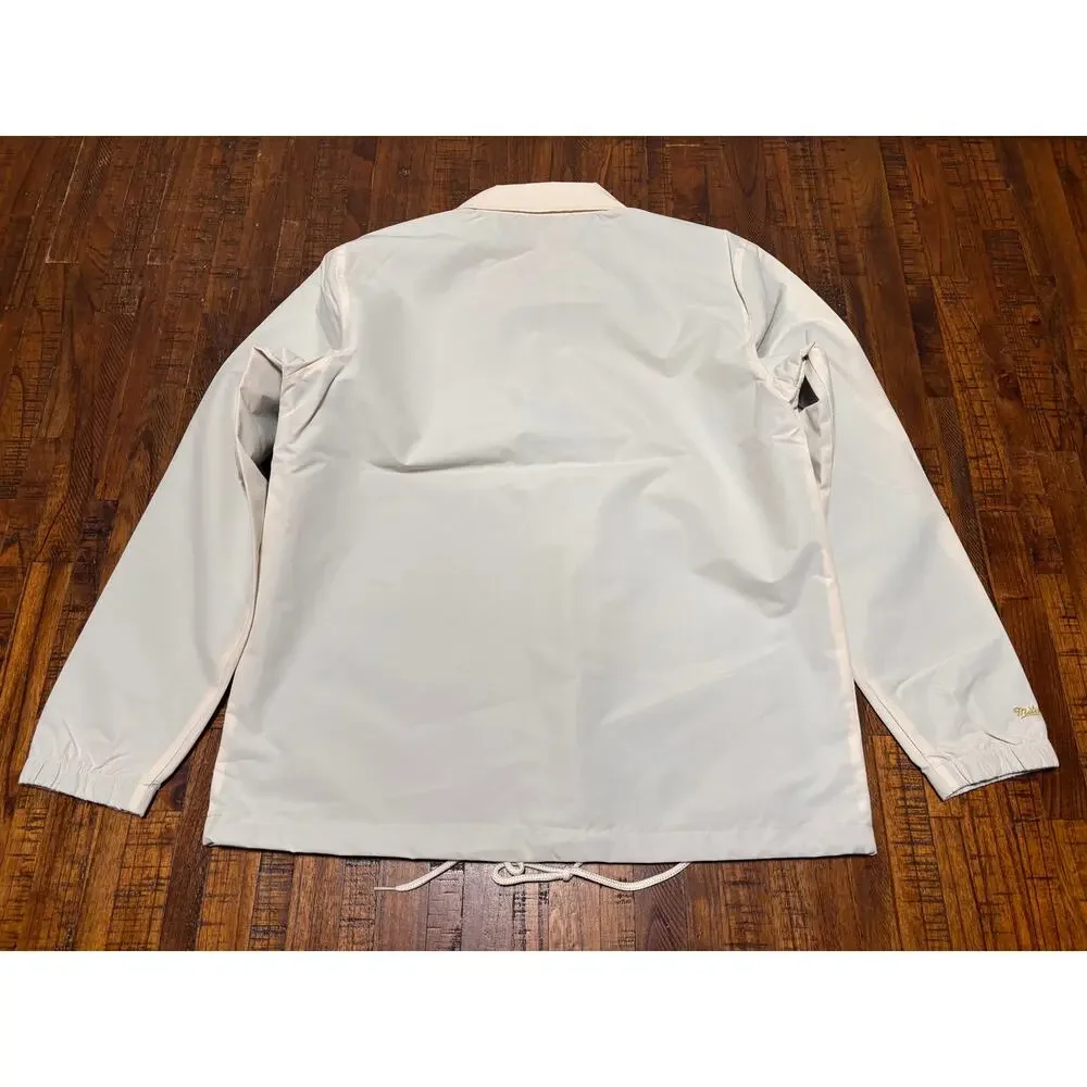 Mitchell & Ness Branded Shirt Wind Breaker Cream White Men’s Large L New NWOT